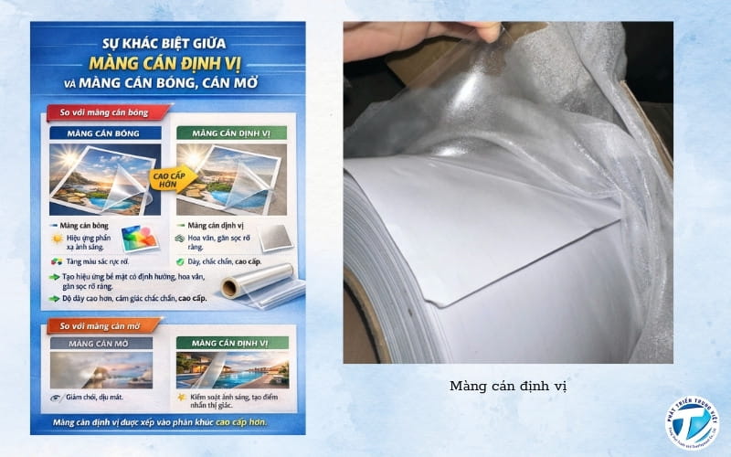 Sự khác biệt giữa màng cán bóng cán mờ và màng cán định vị